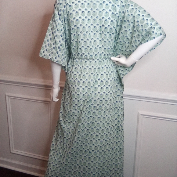 Women's Bellino Blue Floral Maxi Kaftan Dress, One Size - Picture 11 of 16